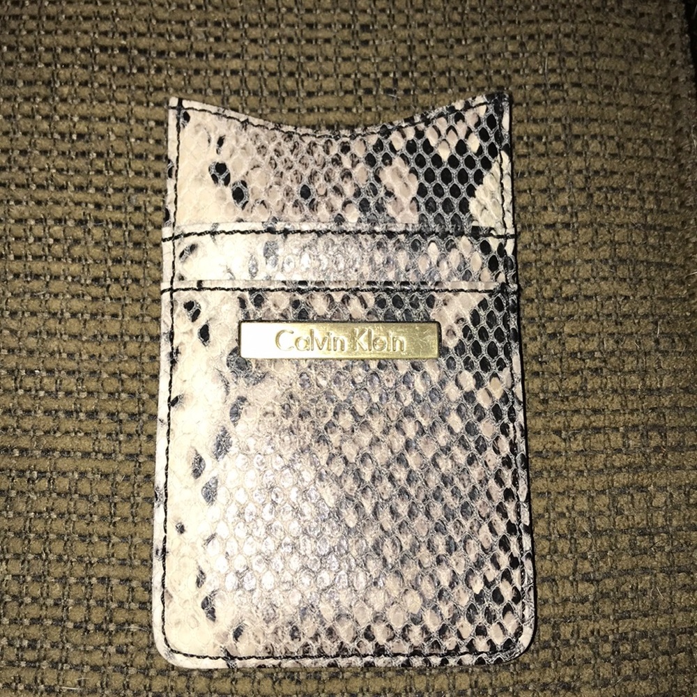 Vintage Calvin Klein Faux Snakeskin Card Case